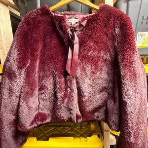 Maison Jules Burgundy Teddy Jacket